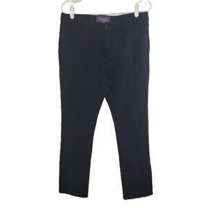 NYDJ Classic Straight Leg Knit Trouser Pant Black Women's Size 12P